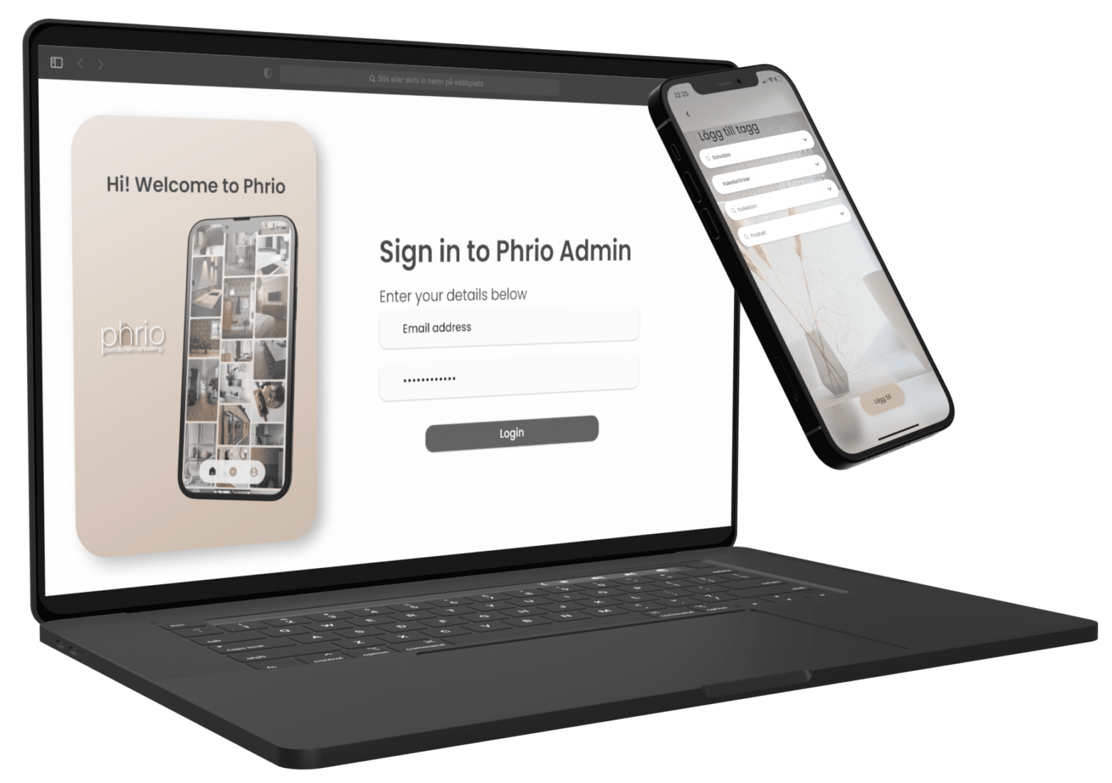 Bild på dator och telefon